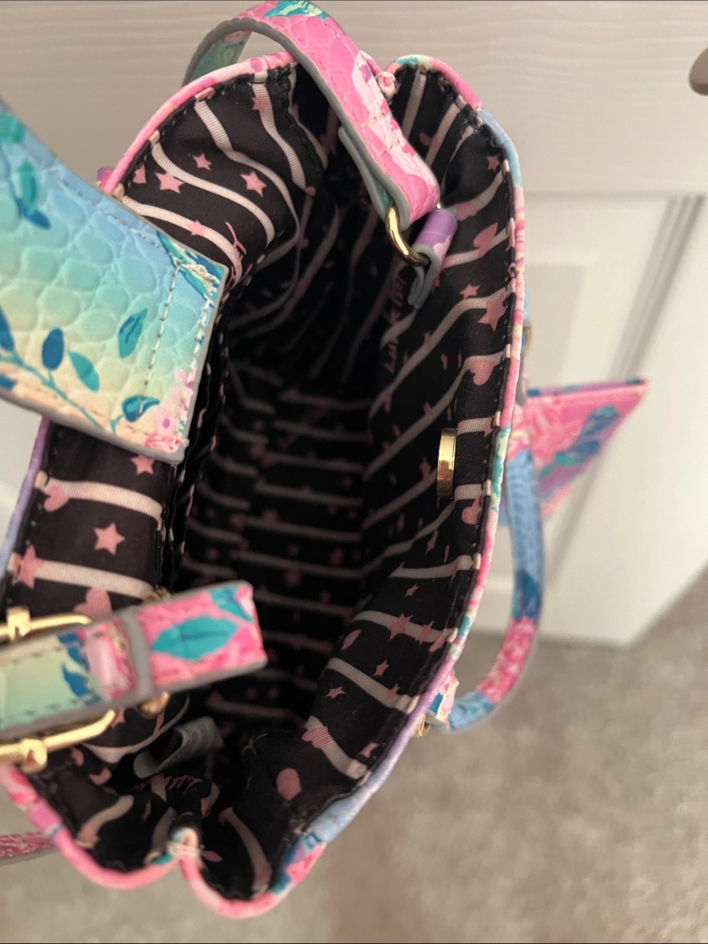 Betsey Johnson Floral Croc Crossbody Bag/Purse - Picture 8 of 16